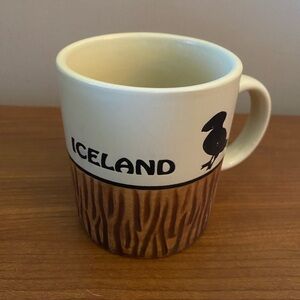 Iceland Puffin Penguin Bird Coffee Mug Tea Cup Stoneware Brown Cream RARE HTF 4”